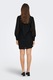 JdY, Rochie mini cu maneci bufante, Negru, L