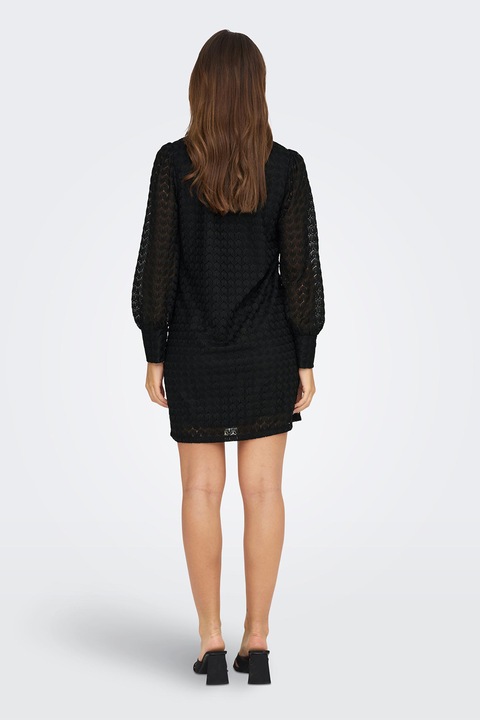 JdY, Rochie mini cu maneci bufante, Negru, L