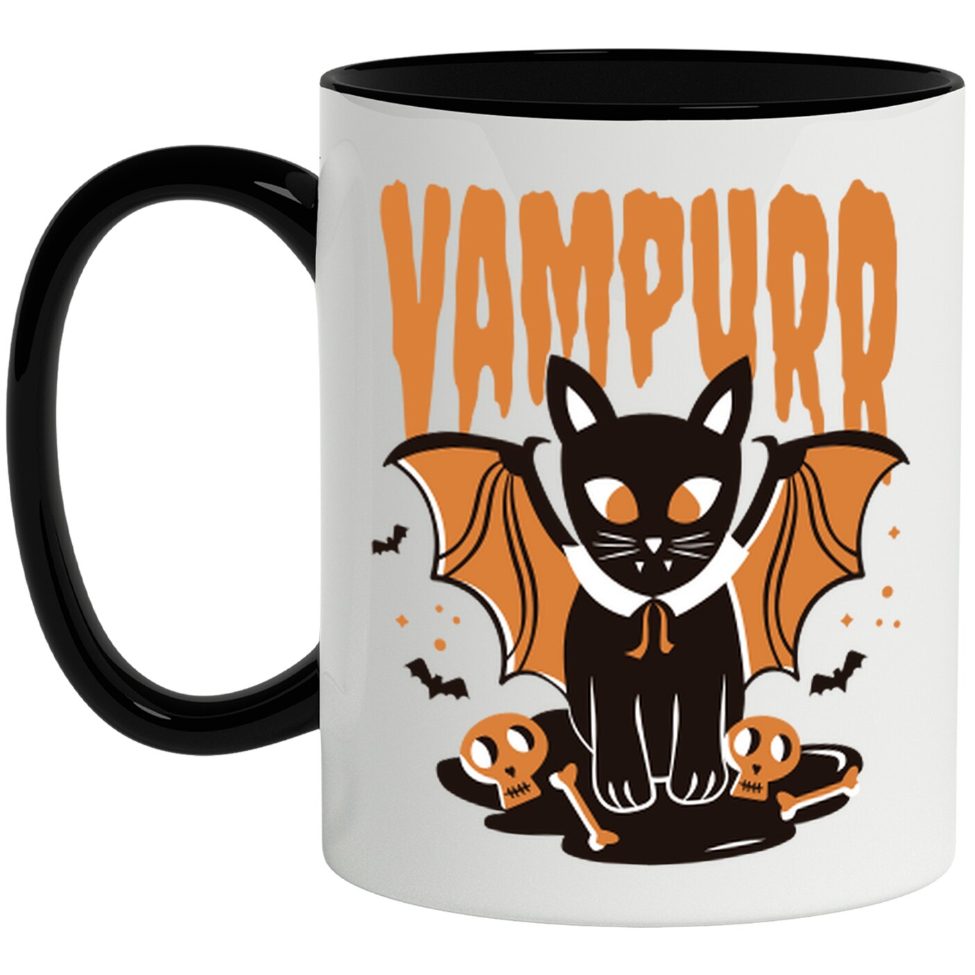 Чаша с послание на английски Vampurr, Котка, Вампир, Хелоуин, Крила ...