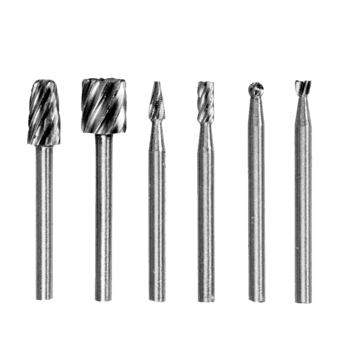 Set 6 freze pentru aluminiu si otel 3.2 mm, HSS, Verke