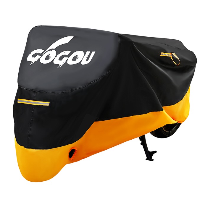 Покривало за велосипед/мотоциклет, GOGOU®, 266,5 x 125 x 105 cm, полиестер Oxford 210D, водоустойчиво, оранжево