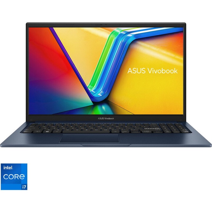Laptop ASUS 15.6" Vivobook 15 X1504ZA, FHD, Procesor Intel® Core™ i7-1255U (12M Cache, up to 4.70 GHz), 16GB DDR4, 1TB SSD, Intel Iris Xe, No OS, Quiet Blue