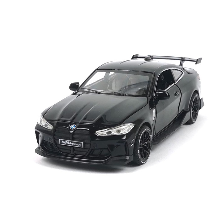 BMW M4 fémautó, 1:32, Fekete, Csomagolás nélkül