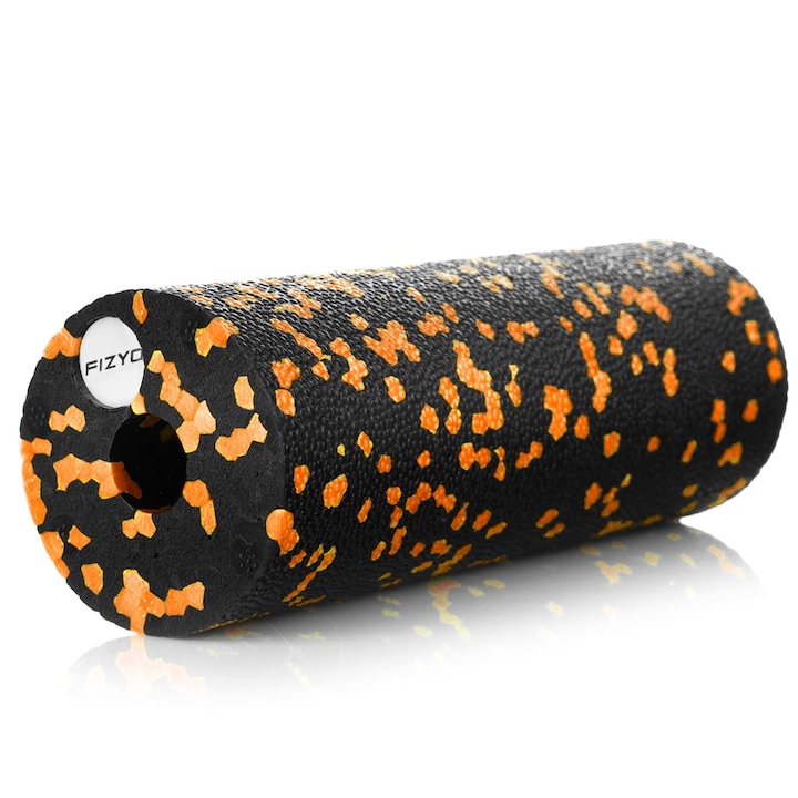 Мини Foam Massage Roller за йога, фитнес, пилатес Fizyo Mini-Roll Orange, черно/оранжево, 50x150x50 mm