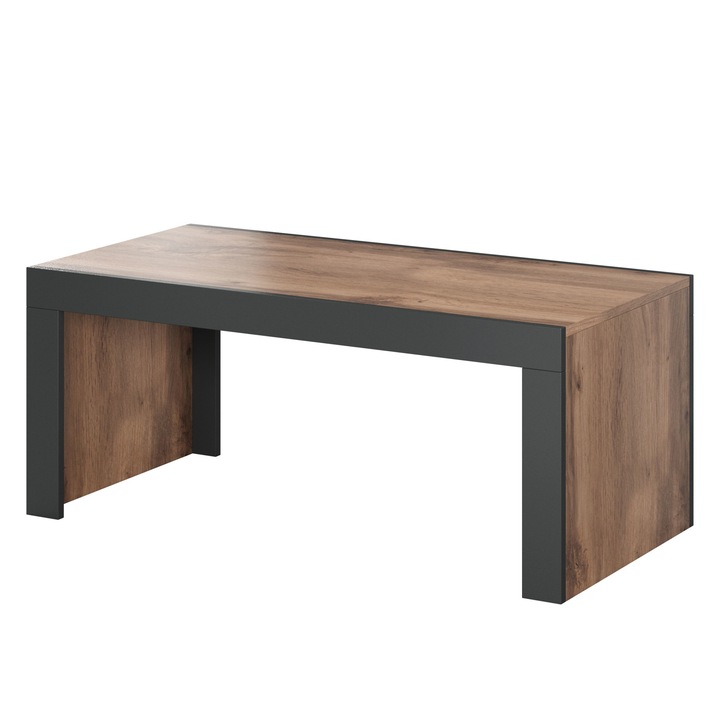 Masuta de cafea, Kwintus, stejar wotan/ antracit, 120x50x60 cm