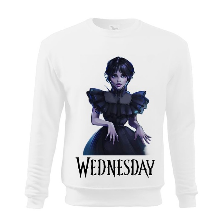 Wednesday egyedi pulover, feher, M9, Fehér
