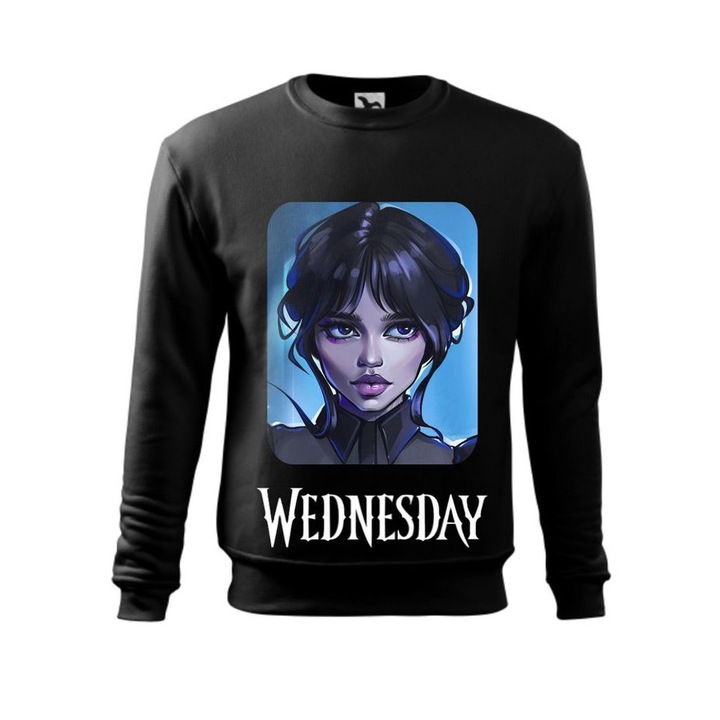 Wednesday egyedi pulover, fekete, M14, Fekete