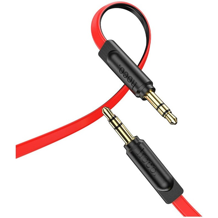 Аудио кабел HOCO, UPA16, 3,5 мм до 3,5 мм AUX, 2 м, червен, блистер