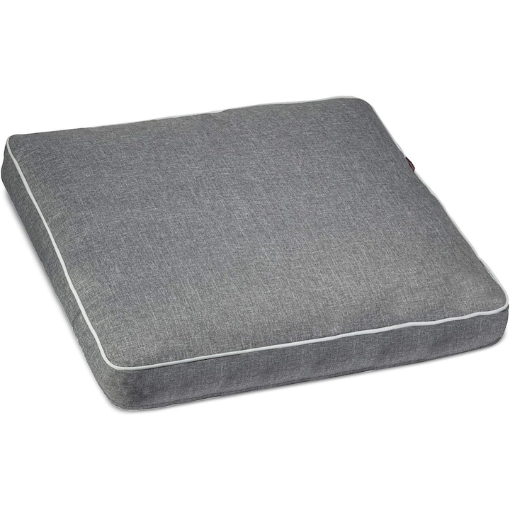 Легло за куче и котка, XL 100 x 75 x 12 см, сиво, имитация на лен