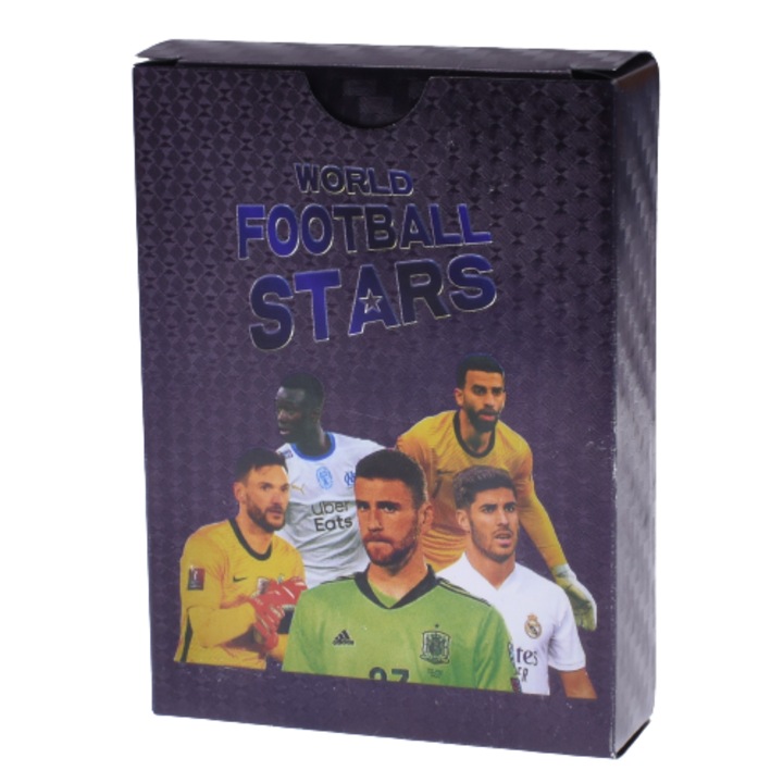 55 kártyakészlet World Football Stars, Stone kollekció a bolygó legjobb játékosaival, fekete lila