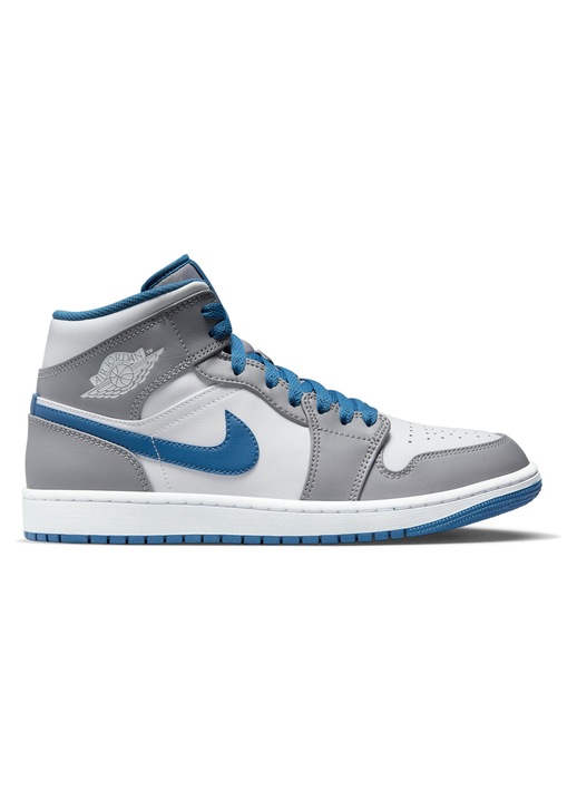 Pantofi sport, Nike, Air Jordan 1 Mid True Blue, Albastru, Gri/Albastru