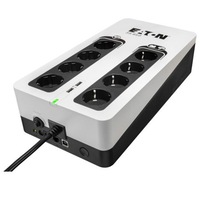 UPS Eaton 3S Gen2 DIN, 850 VA, 510 W, Intrare: Schuko, Ieșiri: (4) Schuko, (4) Doar supratensiune Schuko, Comunicare USB, încărcare USB (2), Turn