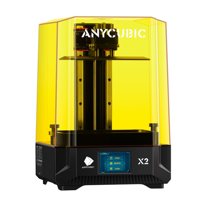 3D принтер, Anycubic, моно X2,4K монохромен LCD, UV смола, жълт