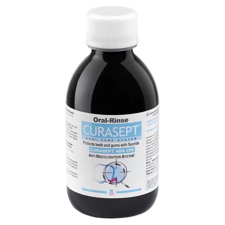Szájvíz, Curasept, ADS 205, klórhexidin 0,05%, ínyirritáció elleni védelem, 200 ml