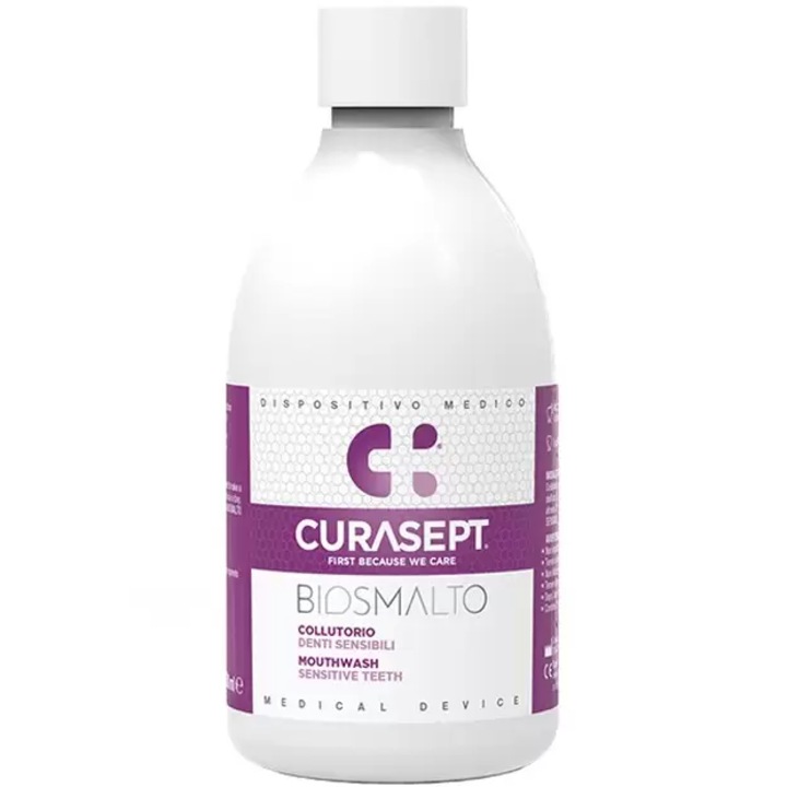 Apa de Gura, Curasept, Biosmalto Sensitive, pentru Dinti Sensibili si Remineralizarea Smaltului, cu Magneziu, 200ml