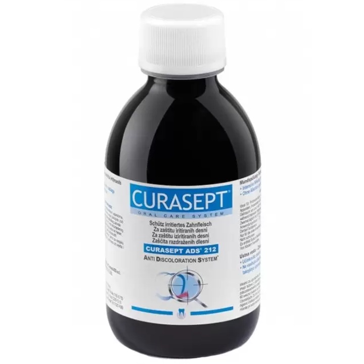 Curasept szájvíz, ADS 212, klórhexidin 0,12%, ínyirritáció elleni védelem, 200 ml