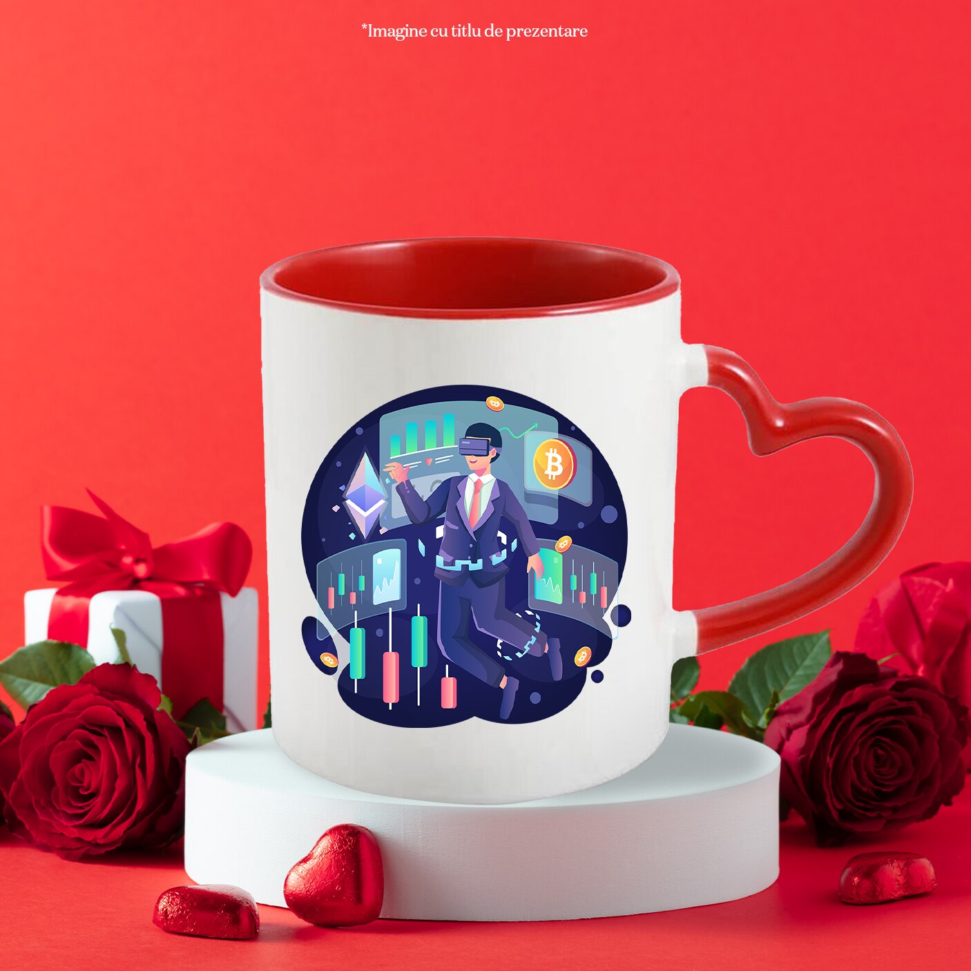Cana Cu Bitcoin, Moneda, Crypto, VR, Investiti, Grafice, Multicolor 330 ml  Ceramica cu Maner Inima Rosie - eMAG.ro