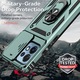 Husa ARMOR antisoc model HYBRID cu inel, protectie glisanta si placuta metalica, compatibila cu Motorola Edge 40 Pro / Verde