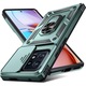Husa ARMOR antisoc model HYBRID cu inel, protectie glisanta si placuta metalica, compatibila cu Motorola Edge 40 Pro / Verde