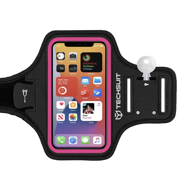 Sports Armband (TH20) - with Velcro, for Phones, max 6.8" - Pink