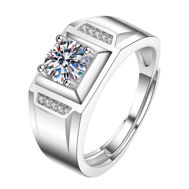 Minimalista férfi gyűrű, 18K bevonatú, esküvői, platina, állítható nyílással