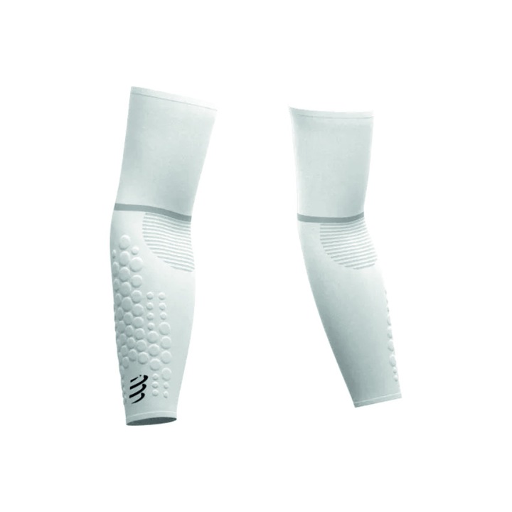 Maneci compresie, CompresSport, Arm Force Ultralight, Alb, Alb
