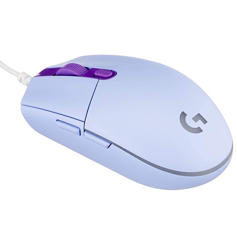 Mouse gaming, Logitech, USB, 8000 DPI, Iluminare LED, 6 butoane, Mov ...