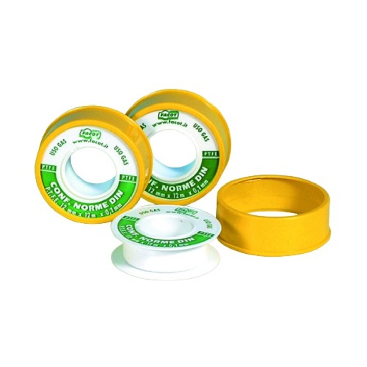 Banda pentru etansarea filetelor din instalatiile de gaz, P.T.F.E. Band Gas, blister 10 bucati