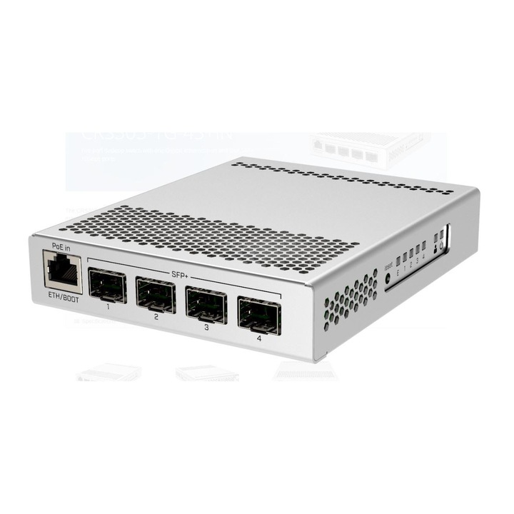 Mikrotik CRS305-1G-4S+OUT FIBERBOX PLUS, Processzor : 800 MHz dual core, Operációs rendszer: RouterOS v7 /