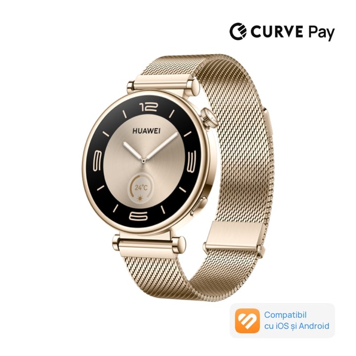 Смарт часовник Huawei Watch GT 4, 41 mm, Gold Milanese