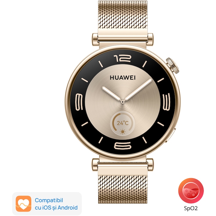 Смарт часовник Huawei Watch GT 4, 41 mm, Gold Milanese