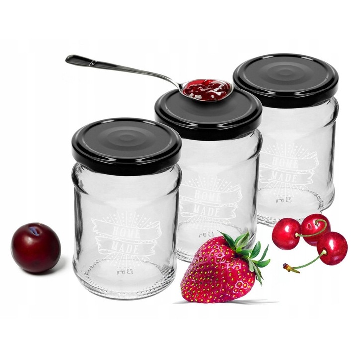 Set 3 borcane, Browin, Sticla, Transparent, 250 ml