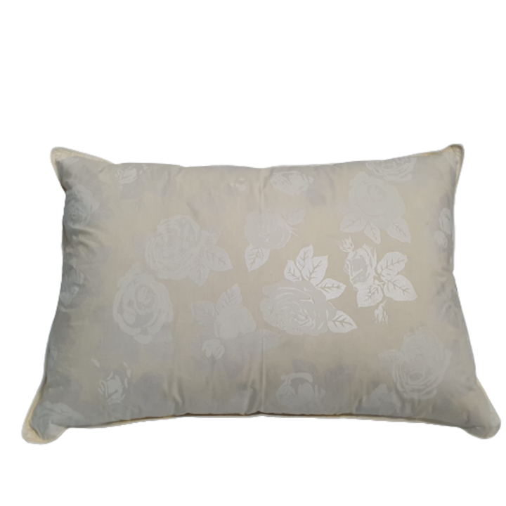 Perna din puf de gasca 75 %, HTT, culoare Bej Amber, nivel fermitate : medie, dimensiune 50x70x20 cm, cusatura dubla