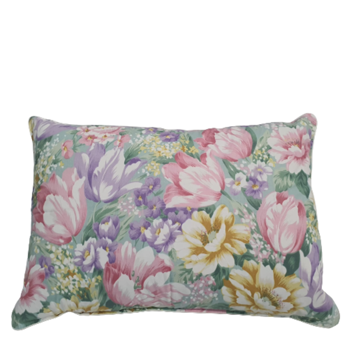 Perna din puf de gasca 75 %, HTT, culoare Multifloral, nivel densitate : moale, dimensiune 60x40x20 cm, cusatura dubla