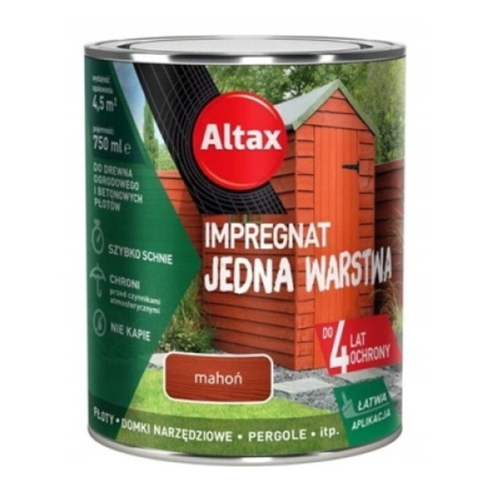 Impregnare lemn/Beton, Altax, 0,75 L, Mahon