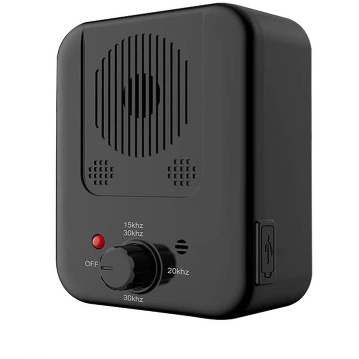 Ултразвуков уред против лай на кучета, Sunmostar, Пластмаса, Черен