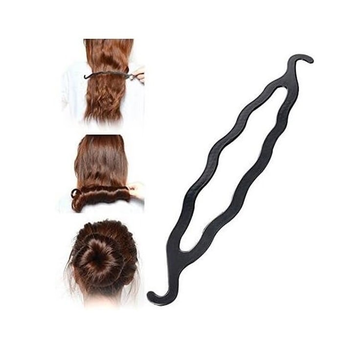 Set 6 clame de par, SUNMOSTAR, Plastic, 205mm, Negru