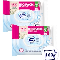 Hartie igienica umeda Zewa Sensitive, 2 pachete de 80 bucati