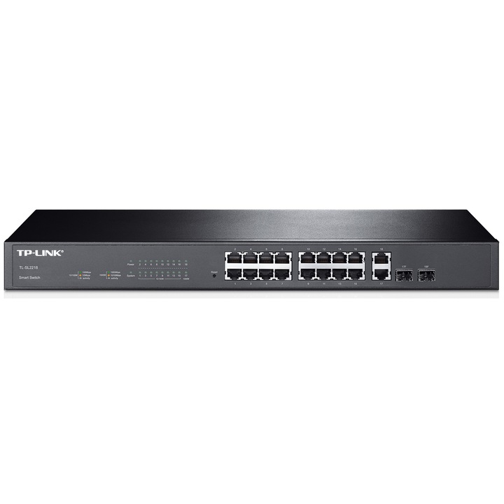 Switch TP-LINK TL-SL2218, 16x10/100Mbps, 2x10/100/1000Mbps, 2xSFP