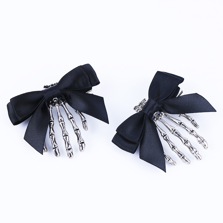 Agrafe de par set, design craniu, elegant, potrivite pentru Halloween