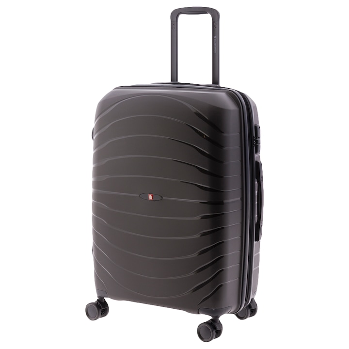 Troler Mediu Extensibil Gladiator Kick Off MG 3411, Polipropilena, 4 Roti Duble, 67 cm, Antracit