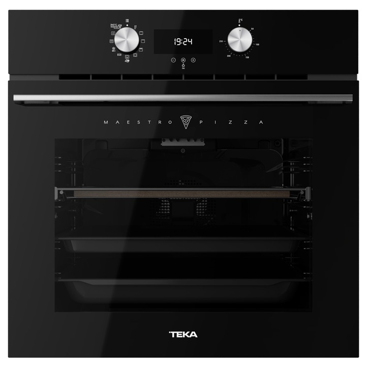 Pachet Cuptor incorporabil Teka HLB 8510 P-M-Pizza, 70 litri, Piroliza, HydroClean PRO plus Plita incorporabila pe Gaz, Teka GZC 64320 XBC BK, 4 arzatoare, 60 cm, Sticla Neagra