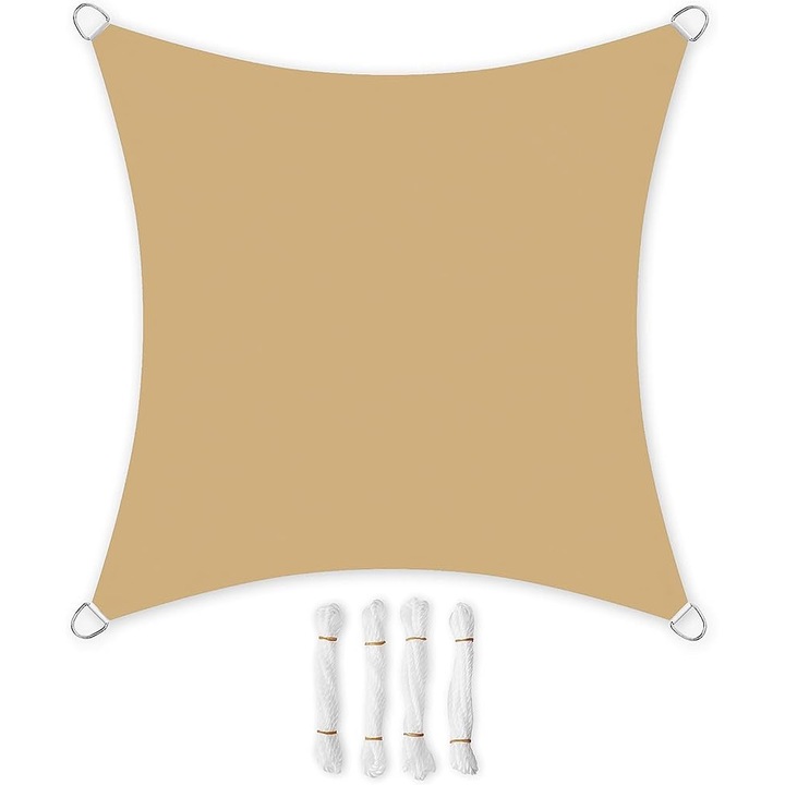 Pavilion solar pentru terasa, gradina sau balcon, rezistent la apa pana 1000 mm, 93% protectie UV, crem