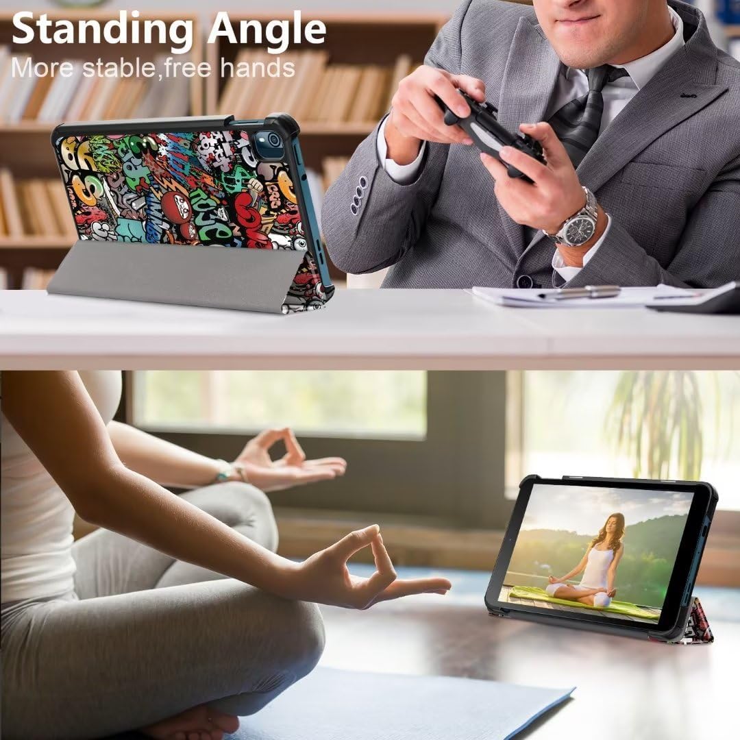 Husa Slim Sigloo, Smart Cover, Trifold, pentru tableta Xiaomi RedMI Pad 10.6,10.6 inch, model Graffity