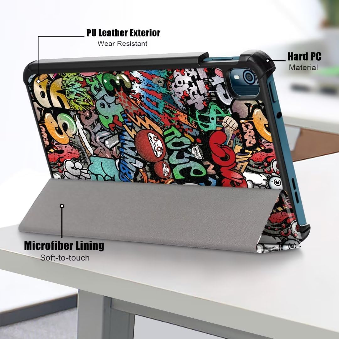 Husa Slim Sigloo, Smart Cover, Trifold, pentru tableta Xiaomi RedMI Pad 10.6,10.6 inch, model Graffity