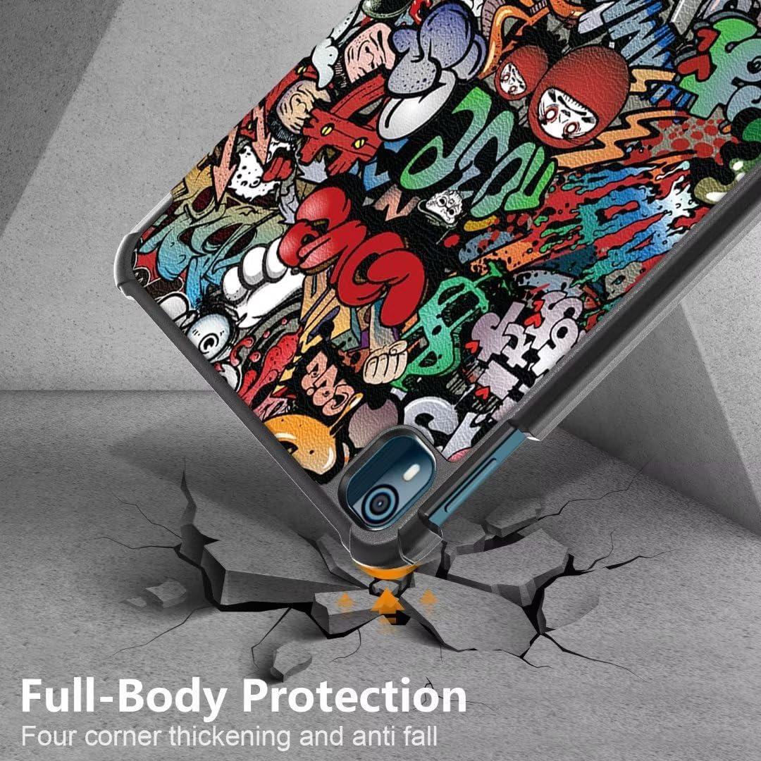 Husa Slim Sigloo, Smart Cover, Trifold, pentru tableta Xiaomi RedMI Pad 10.6,10.6 inch, model Graffity