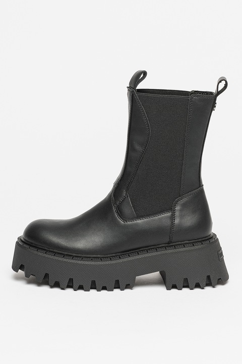 Steve Madden, Ghete din material textil si piele Obtain, Negru, 39