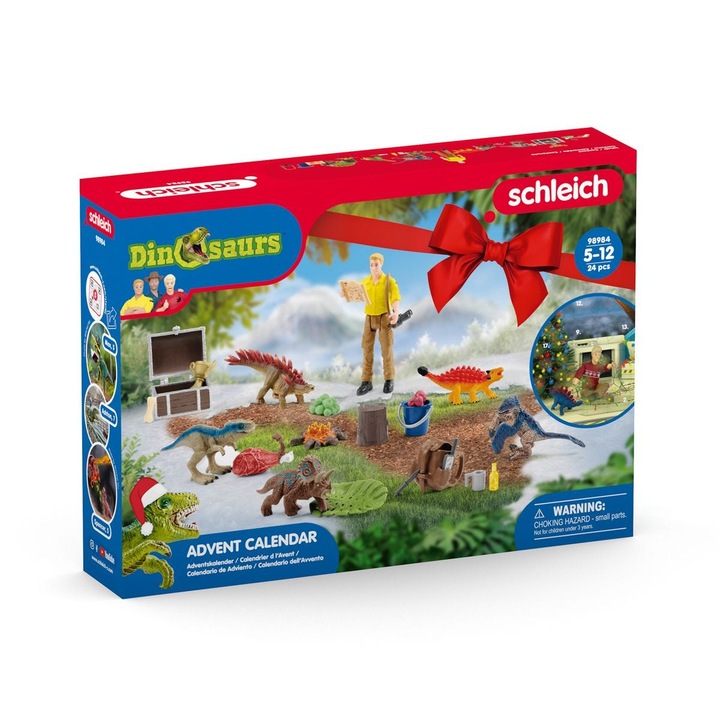 Адвент календар, Schleich, Пластмаса, Динозаври, 3+, Многоцветен
