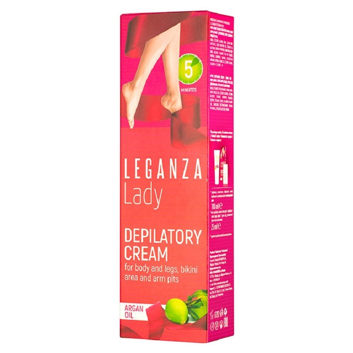 Crema Depilatoare cu Ulei de Argan 5 minute Leganza Lady