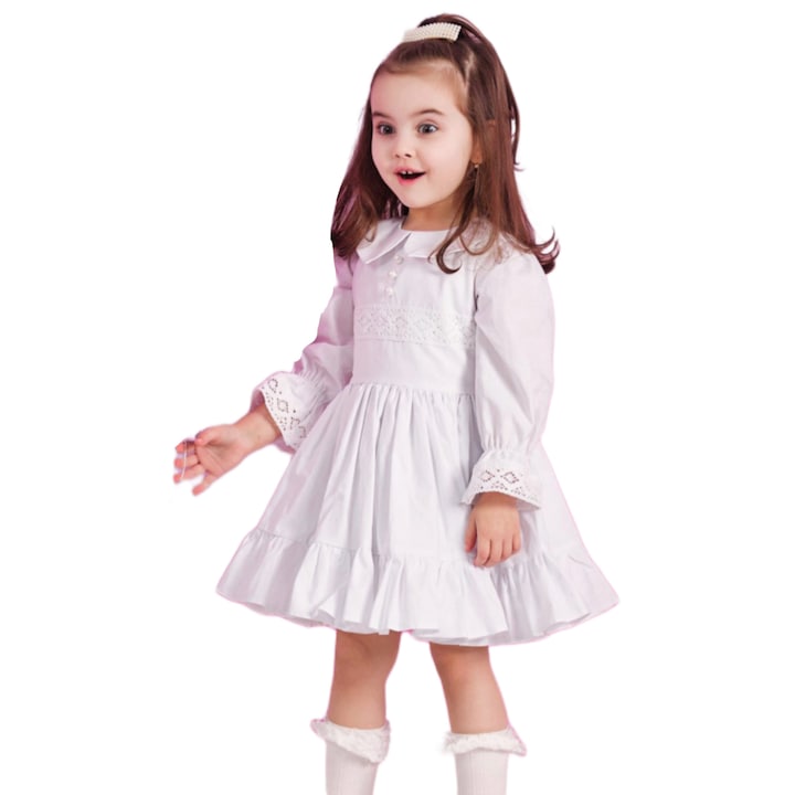 Rochita fetite alba bumbac Lempika Kids Diana - 65488, Albastru